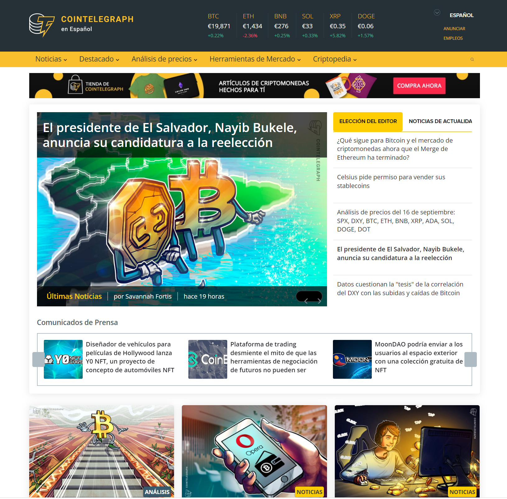 Los 10 mejores blogs de criptomonedas - Cointelegraph