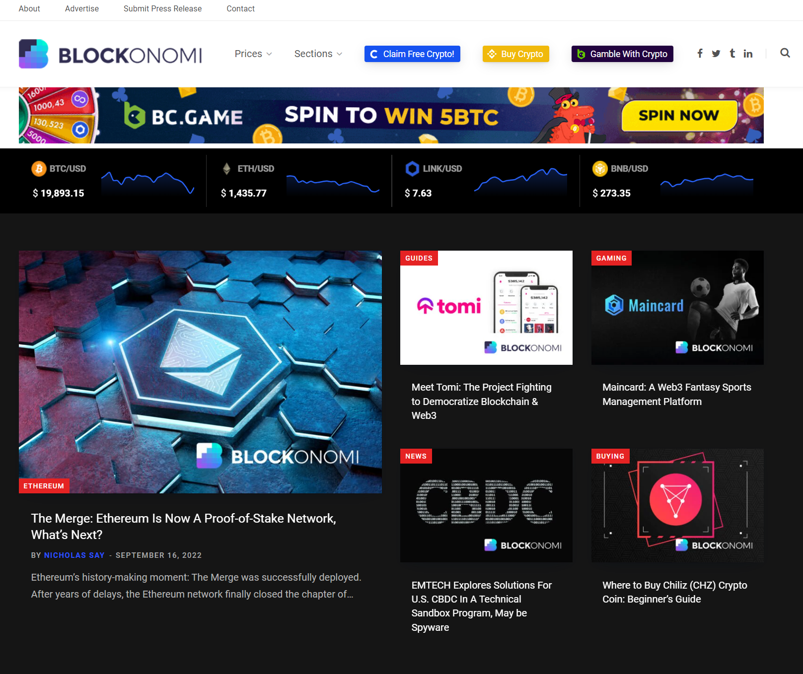 Los 10 mejores blogs de criptomonedas - Blockonomi