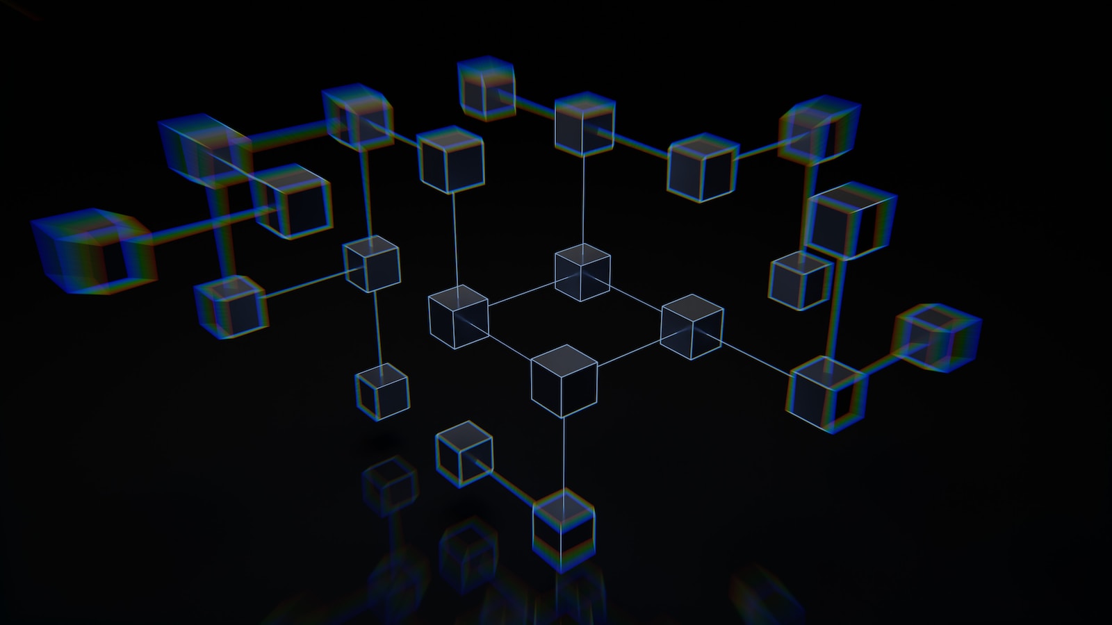 Que es blockchain para tontos a group of cubes that are on a black surface